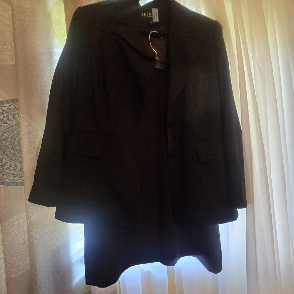 Classic Black Women's Blazer and Skirt